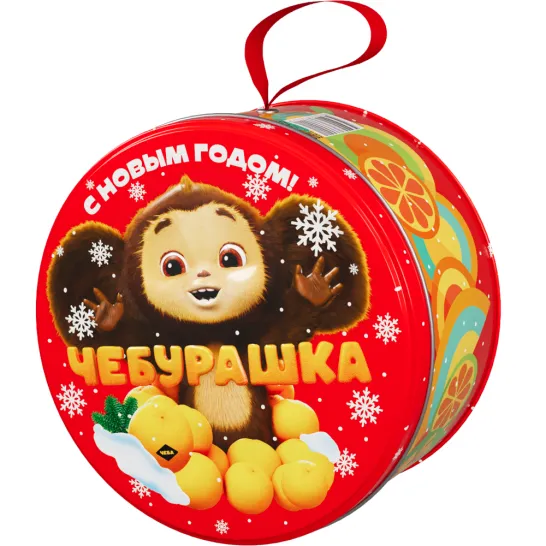 Сладкий новогодний подарок Шкатулка Чебурашка 900 грамм элит